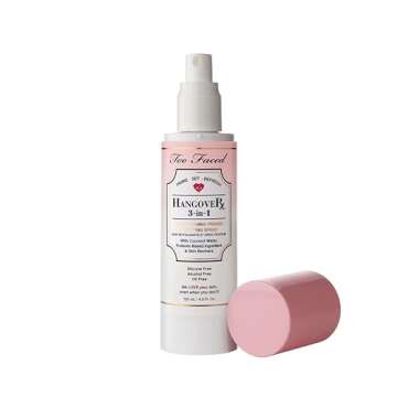 Too Faced Hangover 3-in-1 Primer & Setting Spray | Long Lasting + Hydrating, 4 Fl Oz, Clear