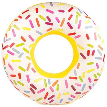Giant Inflatable Sprinkle Donut Pool Floats for Adults and Kids - 42-inch - Extra Durable Pool Float