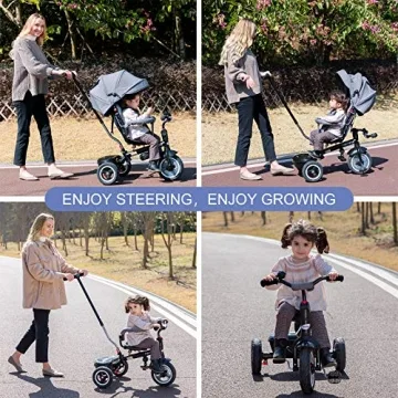 Besrey Toddler Tricycle with Push Handle for Ages 1-4