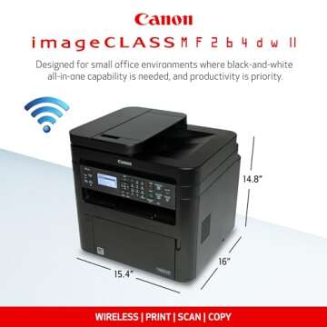Canon imageCLASS MF264dw II - Monochrome Duplex Wireless Laser Printer, Multifunction with Scanner, ...