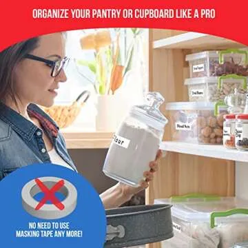MESS Erasable Labels for Kitchens (96-Pack) Kitchen and Pantry Labels That Erase! - Freezer and Fridge White Dry Erase Labels - Labels for Jars - Food Labels for Containers