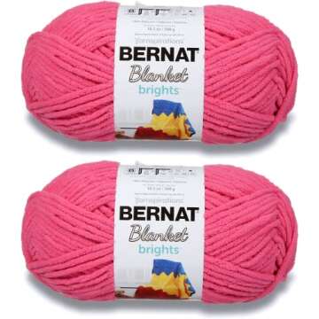 Big Ball Blanket Yarn 2-Pack Bundle by Bernat Plus 6 Blanket Yarn Patterns Super Bulky #6 10.5 Ounce...