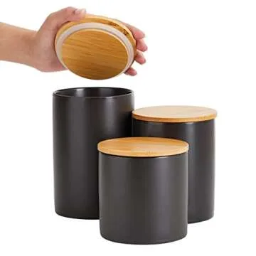 Farmlyn Creek Matte Black Kitchen Canister Set - Stylish Storage