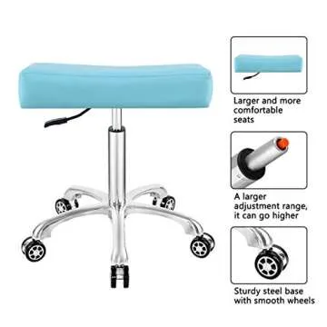Adjustable Heavy Duty Stool Chair with Smooth Wheels