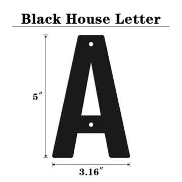 5 Inch Modern Metal House Numbers, Metal Address Numbers and Letters, Black Door Mailbox Number, Hou...