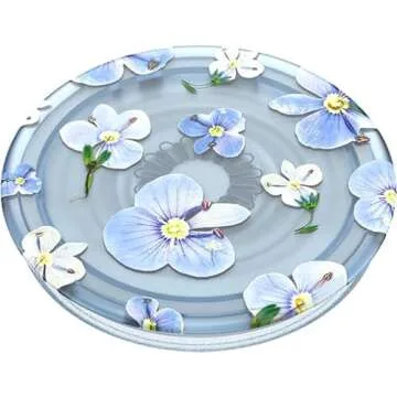 PopSockets Plant-Based Phone Grip with Expanding Kickstand, Eco-Friendly PopSockets for Phone - Translucent Blue Fields