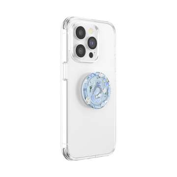 PopSockets Plant-Based Phone Grip with Expanding Kickstand, Eco-Friendly PopSockets for Phone - Translucent Blue Fields