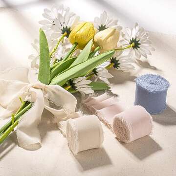 Handmade Chiffon Ribbon Set - 21 Yards of Elegance
