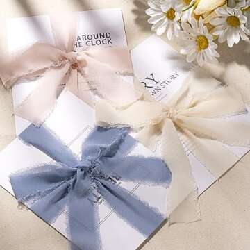Handmade Chiffon Ribbon Set - 21 Yards of Elegance