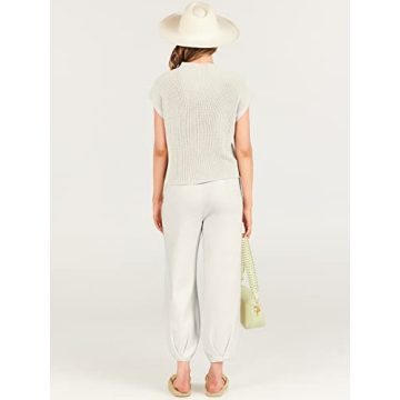 ANRABESS Women's Knit Two Piece Lounge Outfit Set