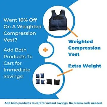 Extra Weights for Harkla Weighted Compression Vest, 2lbs (4, ¼ lb Weights & 2, ½ lb Weights)