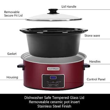 Magnifique 6 Quart Slow Cooker for Family Dinners
