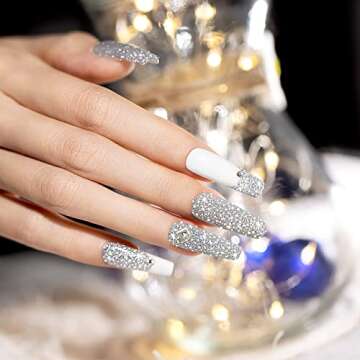 RARJSM Reflective Glitter Gel Nail Polish Set of 6 Colors,Neon Pink Sparkle Orange Purple Blue Silver Shimmer Pigments Glitter Flash Disco Effect Nail Gel Polish 7.5ml UV LED Curing for Home Salon