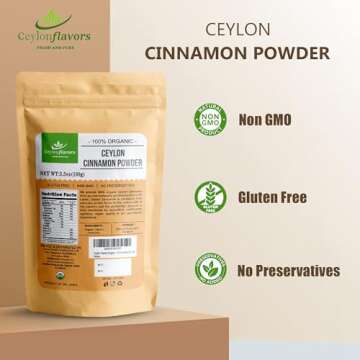Ceylon Flavors Organic Ceylon Cinnamon Powder for Healthy Living
