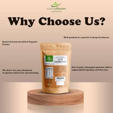 Ceylon Flavors Organic Ceylon Cinnamon Powder for Healthy Living