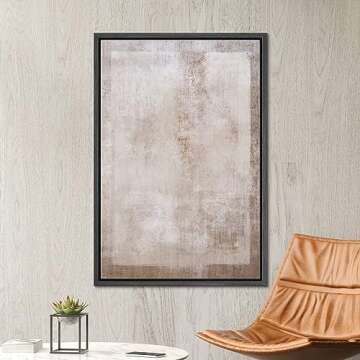 SIGNWIN Framed Canvas Print Wall Art Pastel Grunge Watercolor Gray Abstract Shapes Illustrations Mod...