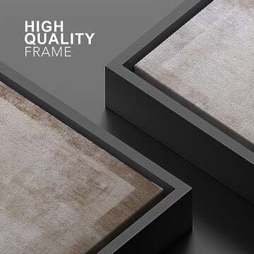 SIGNWIN Framed Canvas Print Wall Art Pastel Grunge Watercolor Gray Abstract Shapes Illustrations Modern Art Decorative Minimalism for Living Room, Bedroom, Office - 24"x36" Black