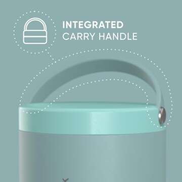 Hydrapeak 18oz Stainless Steel Vacuum Insulated Thermos Food Jar | Thermos for Hot Food and Cold Food, Wide Mouth Leak-Proof Soup Thermos for Adults, 10 Hours Hot and 16 Hours Cold (Aqua)