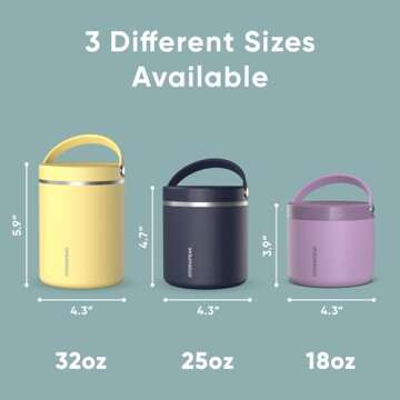 Hydrapeak 18oz Stainless Steel Vacuum Insulated Thermos Food Jar | Thermos for Hot Food and Cold Food, Wide Mouth Leak-Proof Soup Thermos for Adults, 10 Hours Hot and 16 Hours Cold (Aqua)