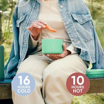 Hydrapeak 18oz Stainless Steel Vacuum Insulated Thermos Food Jar | Thermos for Hot Food and Cold Food, Wide Mouth Leak-Proof Soup Thermos for Adults, 10 Hours Hot and 16 Hours Cold (Aqua)