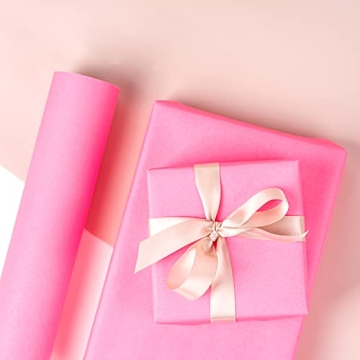 LeZakaa Pink Wrapping Paper Vibrant Durable Gift Wrap