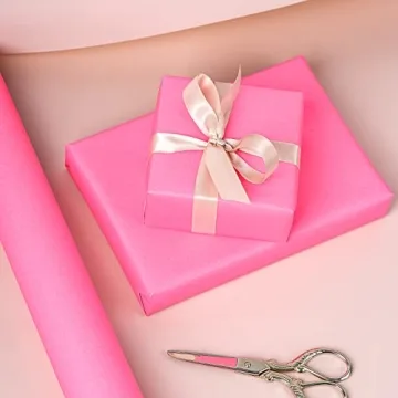 LeZakaa Pink Wrapping Paper Vibrant Durable Gift Wrap
