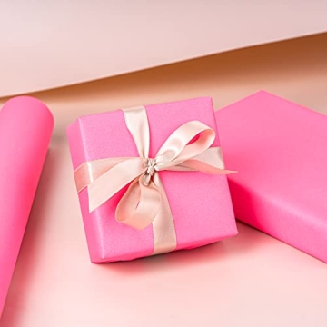 LeZakaa Pink Wrapping Paper Vibrant Durable Gift Wrap