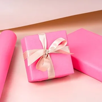 LeZakaa Pink Wrapping Paper Vibrant Durable Gift Wrap