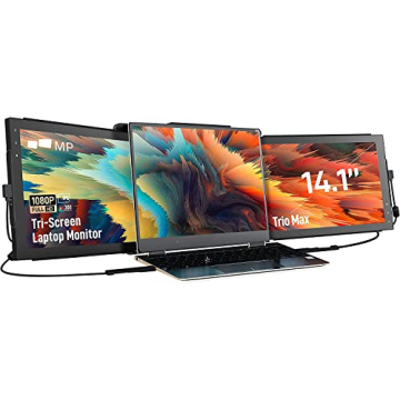 Mobile Pixels Trio Max Portable Monitor - On-The-Go Dual-Screen Laptop Monitor