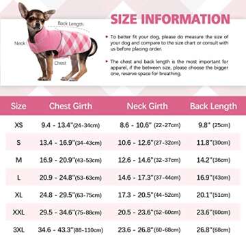 Kuoser Dog Winter Coat, Reversible Cold Weather Dog Jacket, Soft Warm Plaid Dog Coats, Puppy Waterpr...