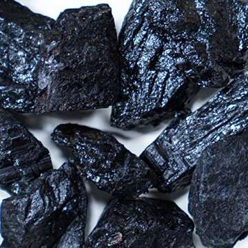 Crystal Allies Materials: 1lb Bulk Rough Black Tourmaline Crystals from Brazil - Large Raw Natural Stones Reiki Crystal HealingWholesale Lot