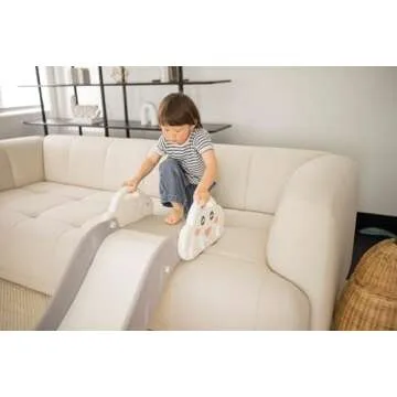 Toddler Indoor Sofa Slide – Stair Slide Attachment for Bed, Nugget Couch & Playgrounds, Cloud Shape - White