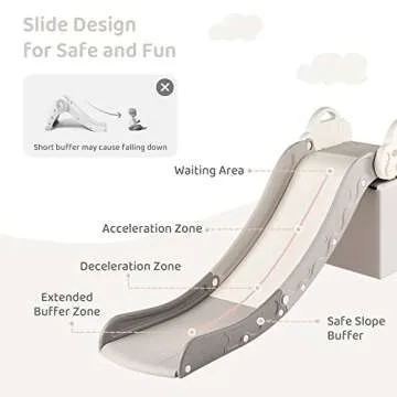 Toddler Indoor Sofa Slide – Stair Slide Attachment for Bed, Nugget Couch & Playgrounds, Cloud Shape - White