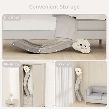 Toddler Indoor Sofa Slide – Stair Slide Attachment for Bed, Nugget Couch & Playgrounds, Cloud Shape - White