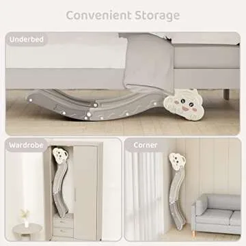 Toddler Indoor Sofa Slide – Stair Slide Attachment for Bed, Nugget Couch & Playgrounds, Cloud Shape - White