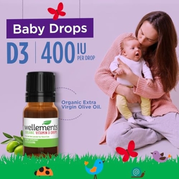 Wellements Organic Vitamin D Drops for Infants - 1 Drop Daily