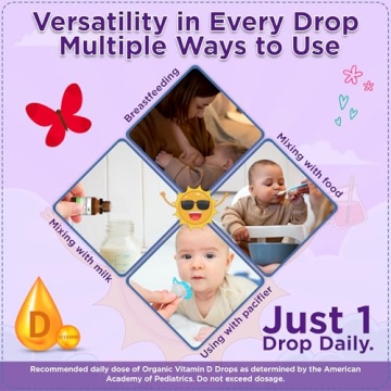 Wellements Organic Vitamin D Drops for Infants - 1 Drop Daily