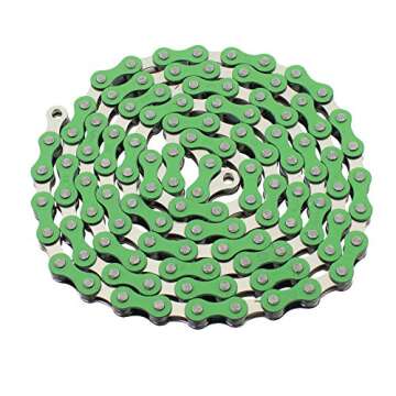 Fenix Cycles YBN S410 1-Speed Bike Chain in Green/Chrome