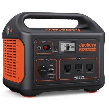 Jackery Portable Power Station Explorer 1000, 1002Wh Solar Generator (Solar Panel Optional) with 3x1...
