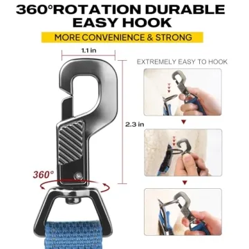 Fida 6 FT Heavy Duty Dog Leash with 2 Comfortable Padded Handles, Traffic Handle & Advanced Easy Snap Hook, Reflective Walking Lead for Large, Medium & Small Breed Dogs, Blue