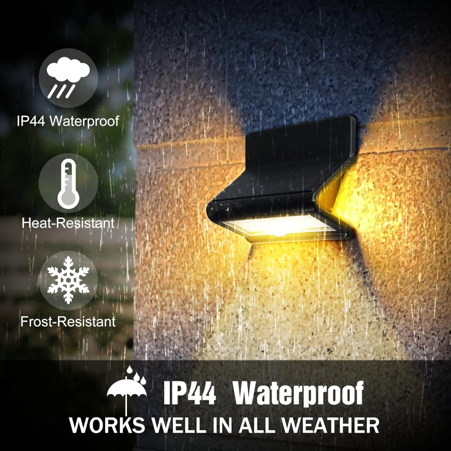 Motion Sensor Outdoor Lights - 3 Modes, 2 Pack