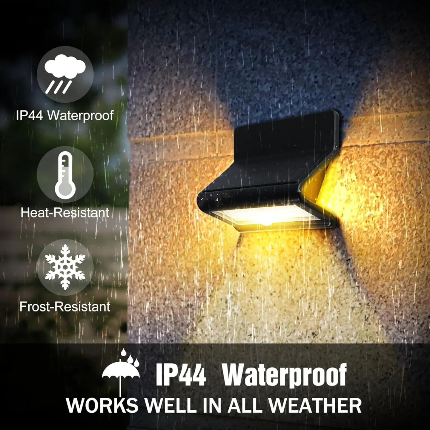 Motion Sensor Outdoor Lights - 3 Modes, 2 Pack