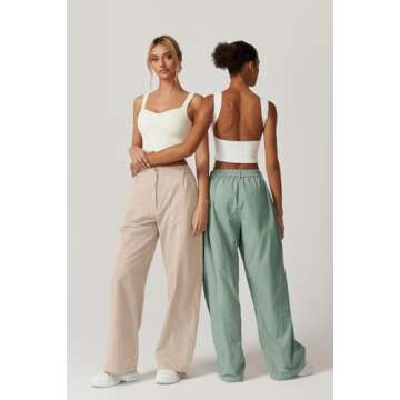 QISNEN Women's Comfortable Cotton Cargo Pants for All