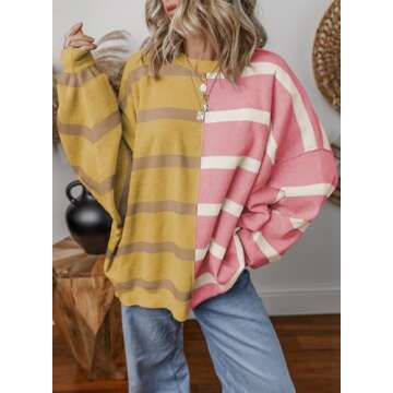 EVALESS Women's Fall Oversized Cable Knit Sweater - Trendy & Comfortable