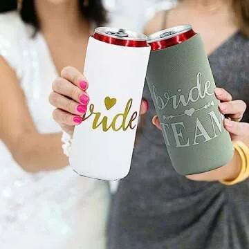 LADY&HOME Bachelorette Can Coolers Set for Party Fun