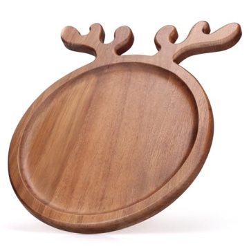 Renawe Christmas Dinner Plate - Festive Wooden Serving Dish