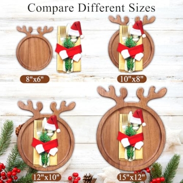 Renawe Christmas Dinner Plate - Festive Wooden Serving Dish