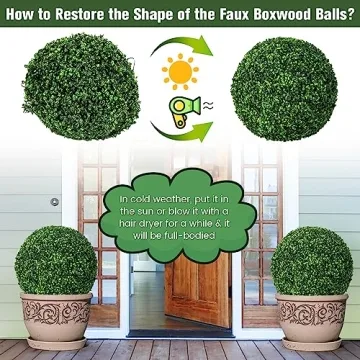 Goplus 19 Inch Artificial Topiary Balls - Indoor and Outdoor Decor
