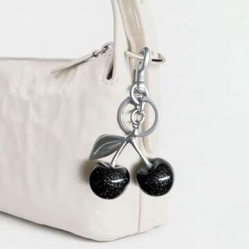 FASTFAIRY Keychain Cherry Bag Charms Purse: Key Chains Women Cute - Car keyrings leather handbags - Valentines Day Gifts
