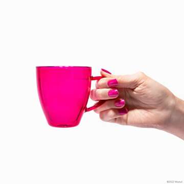 Dragon Glassware x Barbie Espresso Cups - 6 oz Pink and Magenta Double Walled Glass Coffee Mugs Set of 2 - Barbie Dreamhouse Collection - Insulated Glass Mugs to Keep Beverages Hot or Cold Longer